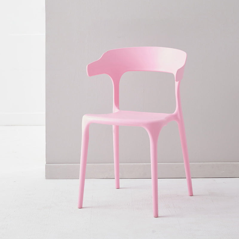 Moderne eetkamer armloos plastic open achterste achterste eetkamerstoel