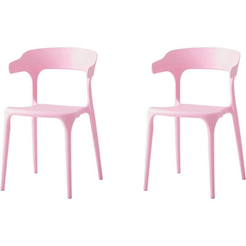 Moderne eetkamer armloos plastic open achterste achterste eetkamerstoel