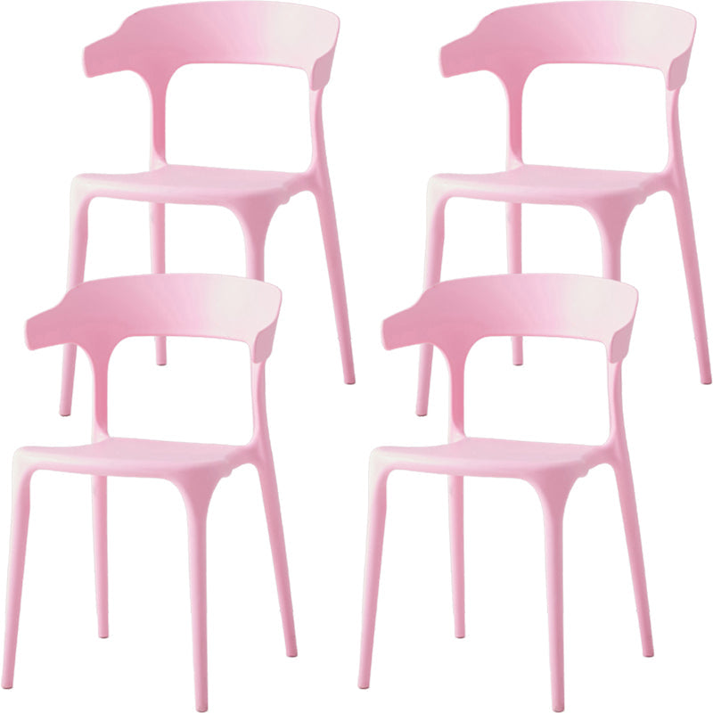 Moderne eetkamer armloos plastic open achterste achterste eetkamerstoel