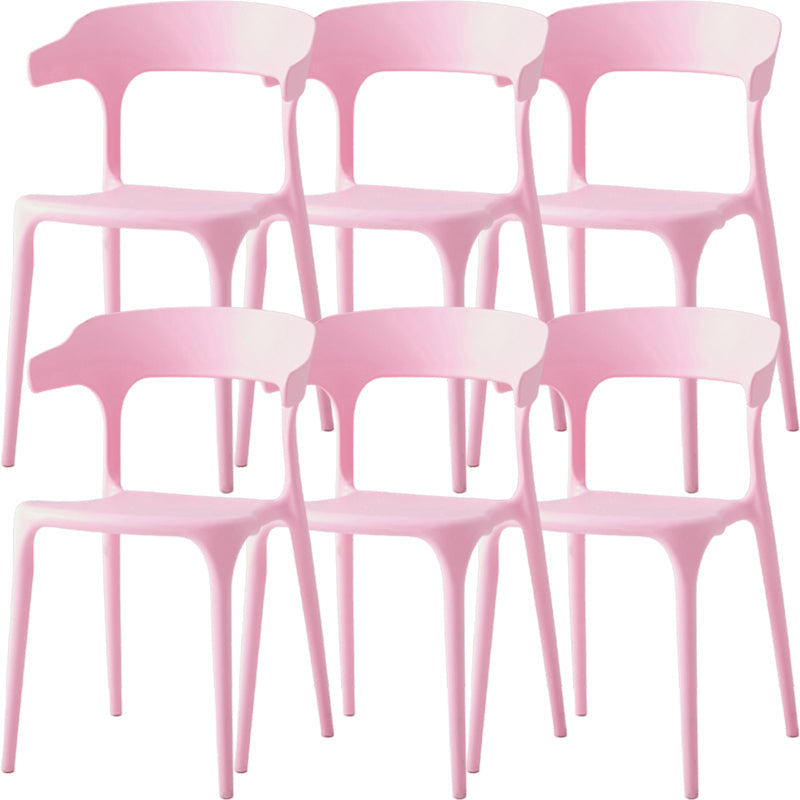 Moderne eetkamer armloos plastic open achterste achterste eetkamerstoel