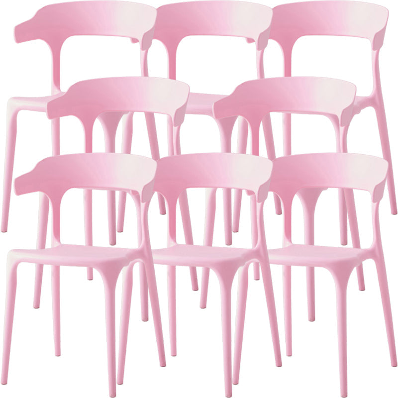 Moderne eetkamer armloos plastic open achterste achterste eetkamerstoel