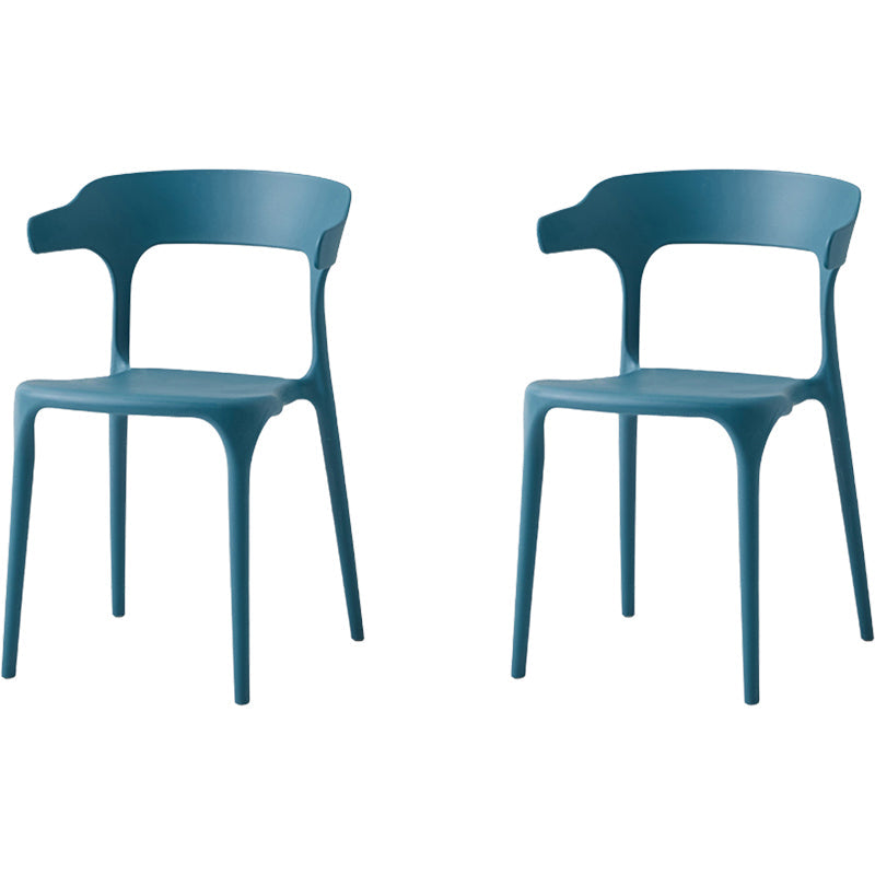 Moderne eetkamer armloos plastic open achterste achterste eetkamerstoel