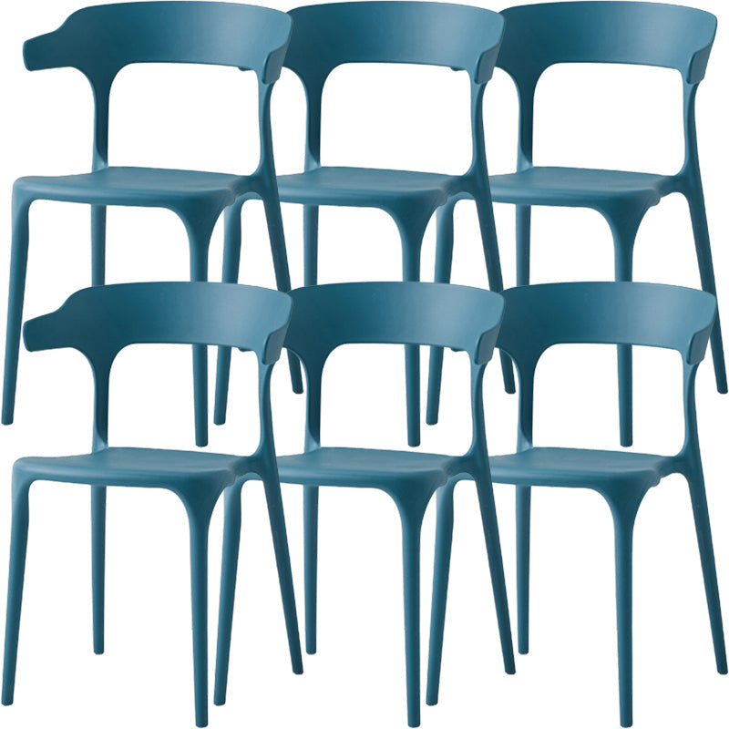 Moderne eetkamer armloos plastic open achterste achterste eetkamerstoel