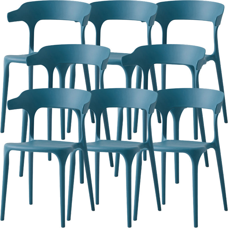 Moderne eetkamer armloos plastic open achterste achterste eetkamerstoel