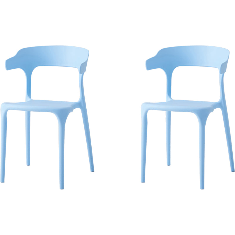 Moderne eetkamer armloos plastic open achterste achterste eetkamerstoel