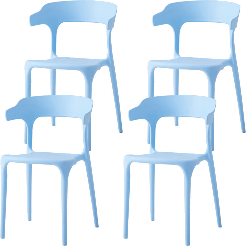 Moderne eetkamer armloos plastic open achterste achterste eetkamerstoel