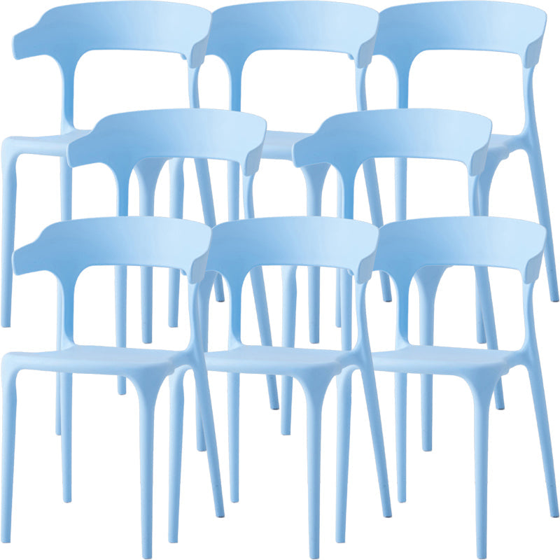 Moderne eetkamer armloos plastic open achterste achterste eetkamerstoel