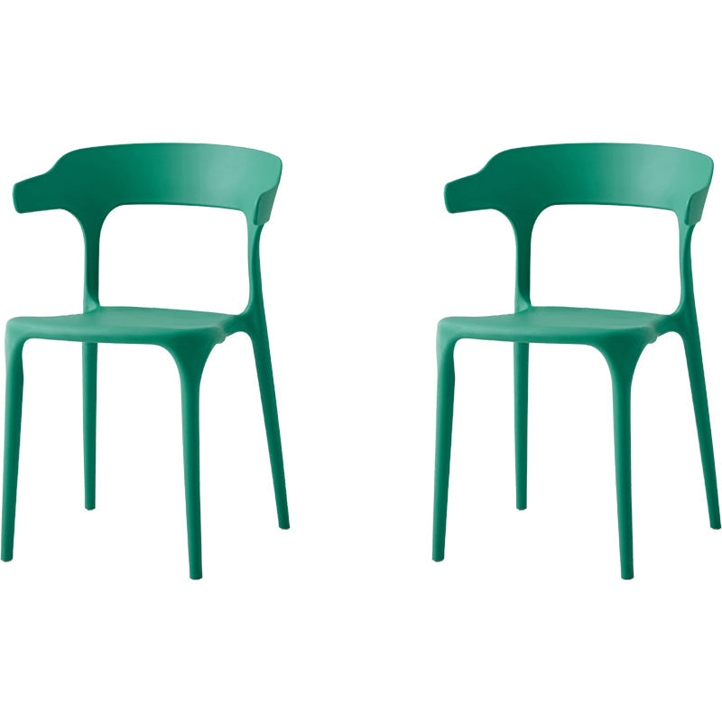 Moderne eetkamer armloos plastic open achterste achterste eetkamerstoel