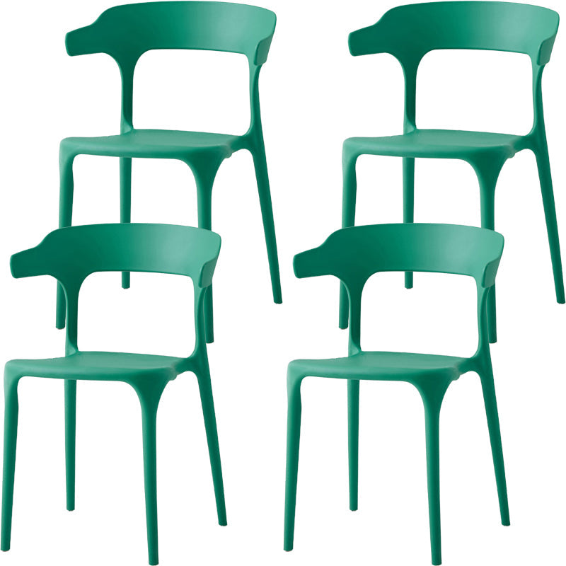 Moderne eetkamer armloos plastic open achterste achterste eetkamerstoel