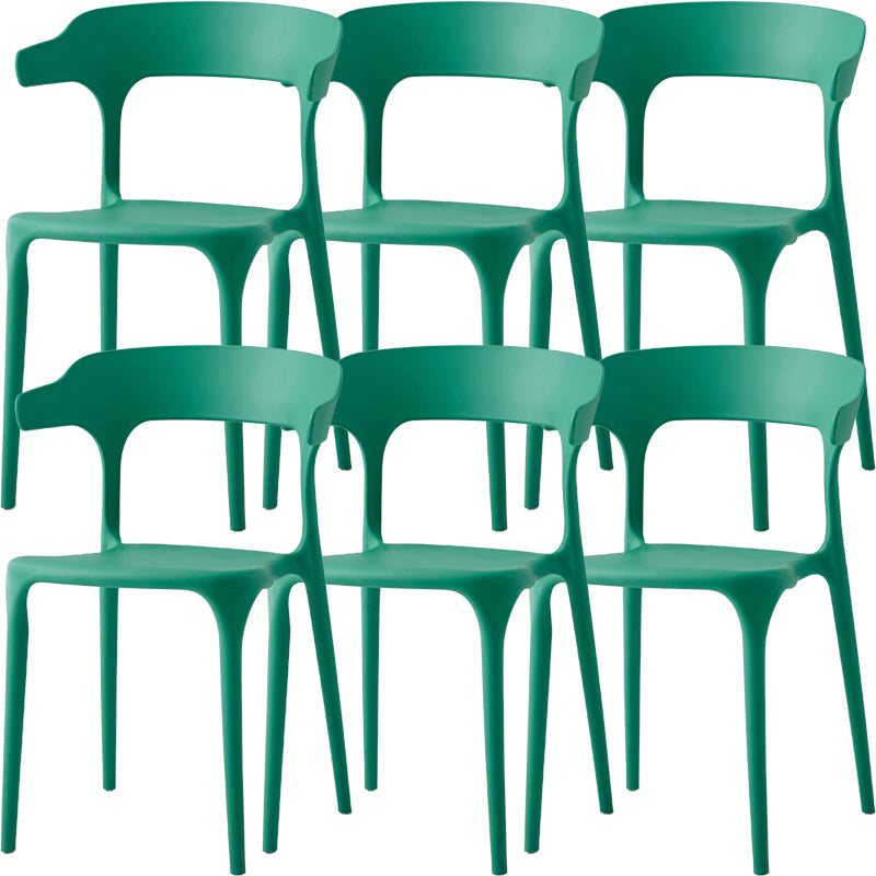 Moderne eetkamer armloos plastic open achterste achterste eetkamerstoel