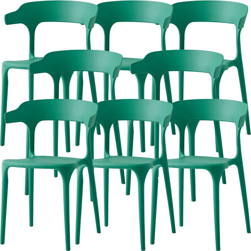 Moderne eetkamer armloos plastic open achterste achterste eetkamerstoel