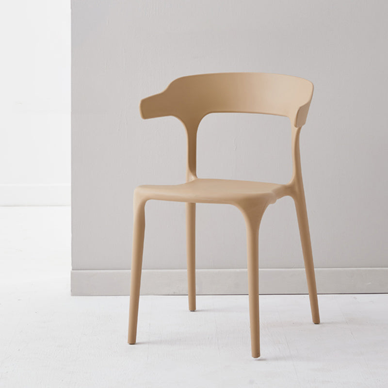 Moderne eetkamer armloos plastic open achterste achterste eetkamerstoel