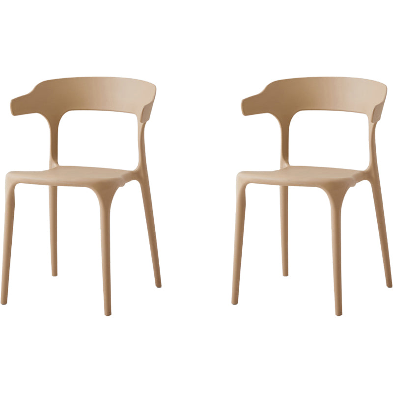 Moderne eetkamer armloos plastic open achterste achterste eetkamerstoel