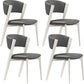 White Legs Modern Open Back Upholstered Dining and Accent Chairs Grey 4 Piece Set Clearhalo 'Dining Chairs' 'Dining Tables & Seating' 'dining_chair' 'furn' 'furn_dining_chair' 'Furniture' 'Kitchen & Dining Furniture' 7794712