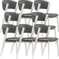 White Legs Modern Open Back Upholstered Dining and Accent Chairs Grey 8 Piece Set Clearhalo 'Dining Chairs' 'Dining Tables & Seating' 'dining_chair' 'furn' 'furn_dining_chair' 'Furniture' 'Kitchen & Dining Furniture' 7794716