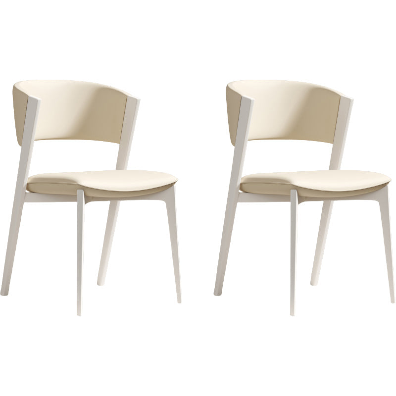 White Legs Modern Open Back Upholstered Dining and Accent Chairs White 2 Piece Set Clearhalo 'Dining Chairs' 'Dining Tables & Seating' 'dining_chair' 'furn' 'furn_dining_chair' 'Furniture' 'Kitchen & Dining Furniture' 7794719