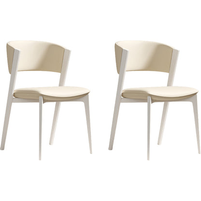 White Legs Modern Open Back Upholstered Dining and Accent Chairs White 2 Piece Set Clearhalo 'Dining Chairs' 'Dining Tables & Seating' 'dining_chair' 'furn' 'furn_dining_chair' 'Furniture' 'Kitchen & Dining Furniture' 7794719