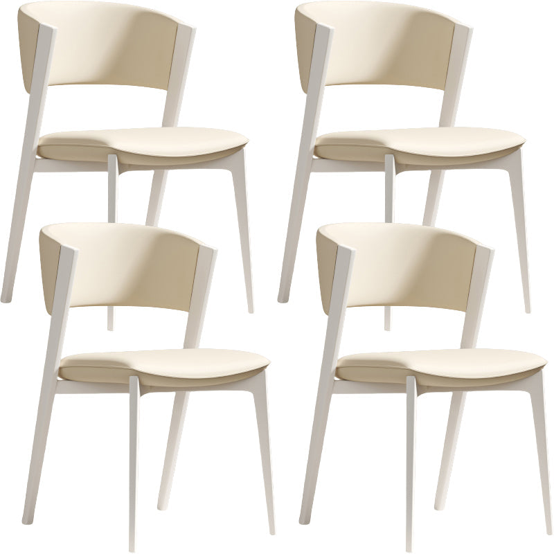 White Legs Modern Open Back Upholstered Dining and Accent Chairs White 4 Piece Set Clearhalo 'Dining Chairs' 'Dining Tables & Seating' 'dining_chair' 'furn' 'furn_dining_chair' 'Furniture' 'Kitchen & Dining Furniture' 7794720