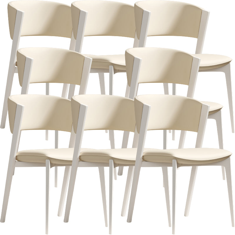 White Legs Modern Open Back Upholstered Dining and Accent Chairs White 8 Piece Set Clearhalo 'Dining Chairs' 'Dining Tables & Seating' 'dining_chair' 'furn' 'furn_dining_chair' 'Furniture' 'Kitchen & Dining Furniture' 7794725