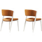 White Legs Modern Open Back Upholstered Dining and Accent Chairs Orange 2 Piece Set Clearhalo 'Dining Chairs' 'Dining Tables & Seating' 'dining_chair' 'furn' 'furn_dining_chair' 'Furniture' 'Kitchen & Dining Furniture' 7794727