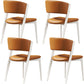 White Legs Modern Open Back Upholstered Dining and Accent Chairs Orange 4 Piece Set Clearhalo 'Dining Chairs' 'Dining Tables & Seating' 'dining_chair' 'furn' 'furn_dining_chair' 'Furniture' 'Kitchen & Dining Furniture' 7794728