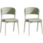 White Legs Modern Open Back Upholstered Dining and Accent Chairs Green 2 Piece Set Clearhalo 'Dining Chairs' 'Dining Tables & Seating' 'dining_chair' 'furn' 'furn_dining_chair' 'Furniture' 'Kitchen & Dining Furniture' 7794732