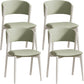 White Legs Modern Open Back Upholstered Dining and Accent Chairs Green 4 Piece Set Clearhalo 'Dining Chairs' 'Dining Tables & Seating' 'dining_chair' 'furn' 'furn_dining_chair' 'Furniture' 'Kitchen & Dining Furniture' 7794733