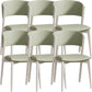 White Legs Modern Open Back Upholstered Dining and Accent Chairs Green 6 Piece Set Clearhalo 'Dining Chairs' 'Dining Tables & Seating' 'dining_chair' 'furn' 'furn_dining_chair' 'Furniture' 'Kitchen & Dining Furniture' 7794734