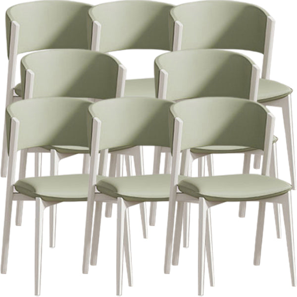 White Legs Modern Open Back Upholstered Dining and Accent Chairs Green 8 Piece Set Clearhalo 'Dining Chairs' 'Dining Tables & Seating' 'dining_chair' 'furn' 'furn_dining_chair' 'Furniture' 'Kitchen & Dining Furniture' 7794735