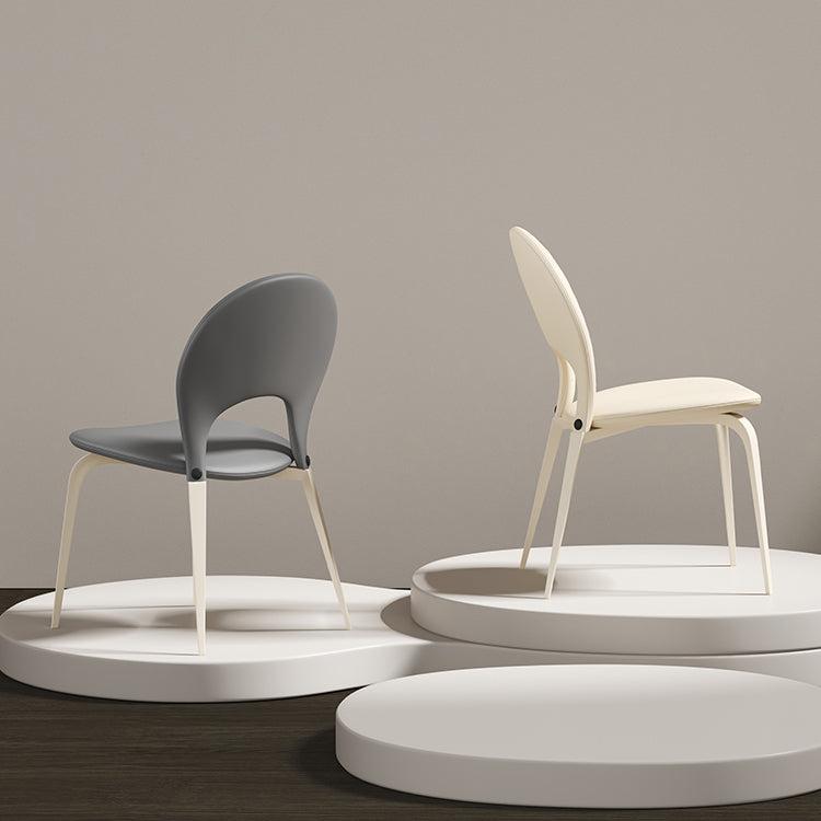 Piernas blancas silla de comedor tapizada contemporánea para el hogar