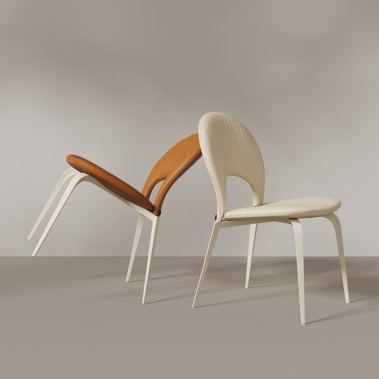 Piernas blancas silla de comedor tapizada contemporánea para el hogar