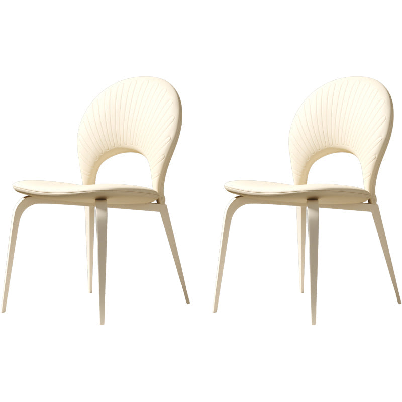 Piernas blancas silla de comedor tapizada contemporánea para el hogar