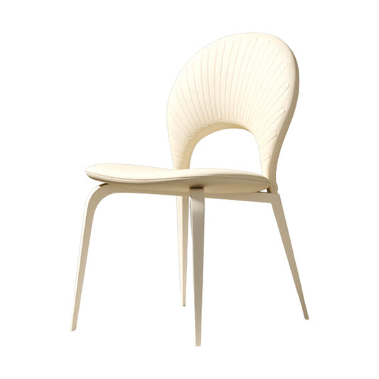 Piernas blancas silla de comedor tapizada contemporánea para el hogar