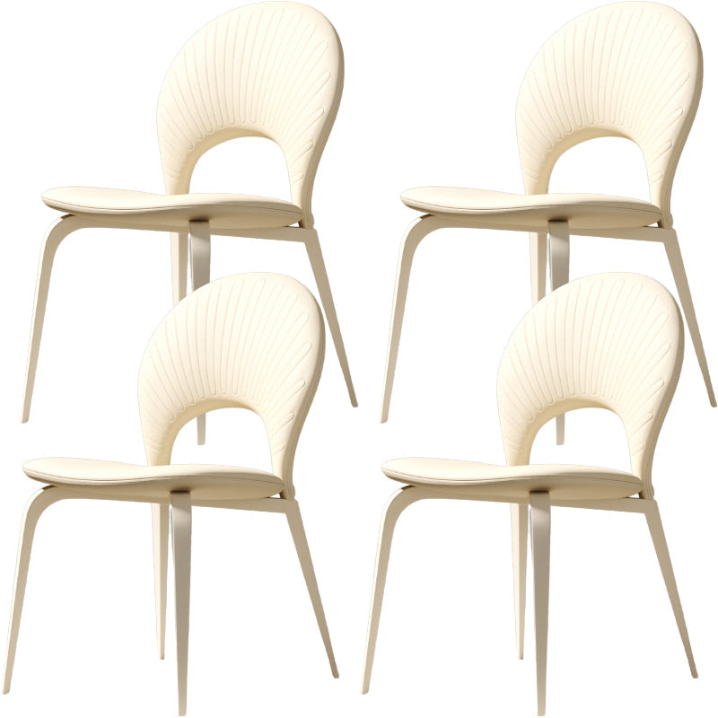 Piernas blancas silla de comedor tapizada contemporánea para el hogar