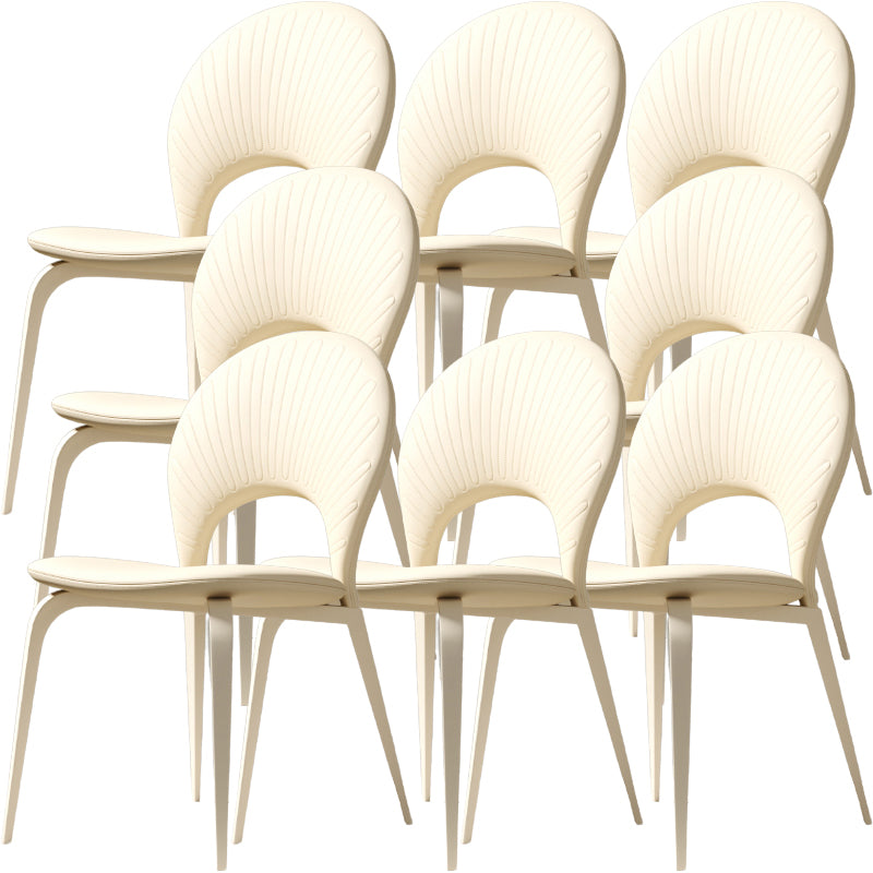 Piernas blancas silla de comedor tapizada contemporánea para el hogar