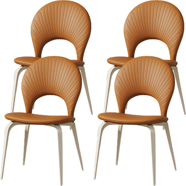 Piernas blancas silla de comedor tapizada contemporánea para el hogar