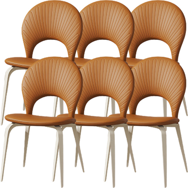 Piernas blancas silla de comedor tapizada contemporánea para el hogar