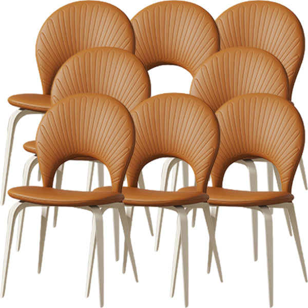 Piernas blancas silla de comedor tapizada contemporánea para el hogar