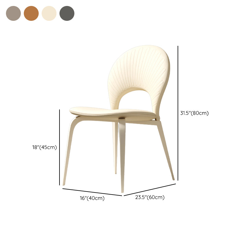 Piernas blancas silla de comedor tapizada contemporánea para el hogar