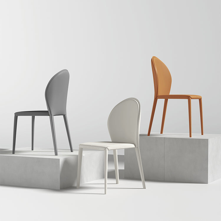 Hedendaagse faux lederen armloos eet- en accentstoelen voor thuis