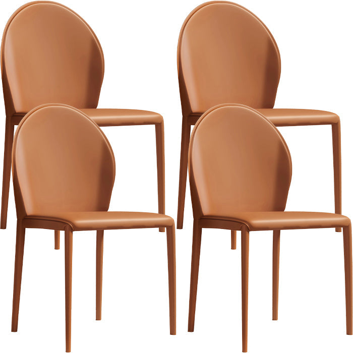 Hedendaagse faux lederen armloos eet- en accentstoelen voor thuis