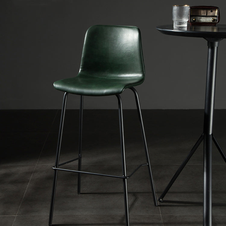 Contemporary Style Low Back Upholstered Bar Stool with Metal Legs Clearhalo 'Bar Furniture' 'Bar Stools' 'bar_stools' 'furn' 'furn_bar_stools' 'Furniture' 'Kitchen & Dining Furniture' 7794787