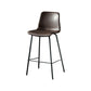 Contemporary Style Low Back Upholstered Bar Stool with Metal Legs Coffee 1 Piece Clearhalo 'Bar Furniture' 'Bar Stools' 'bar_stools' 'furn' 'furn_bar_stools' 'Furniture' 'Kitchen & Dining Furniture' 7794788