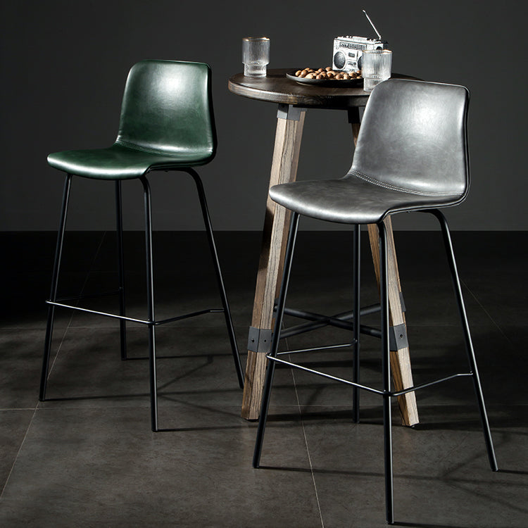 Contemporary Style Low Back Upholstered Bar Stool with Metal Legs Clearhalo 'Bar Furniture' 'Bar Stools' 'bar_stools' 'furn' 'furn_bar_stools' 'Furniture' 'Kitchen & Dining Furniture' 7794789