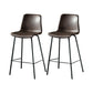 Contemporary Style Low Back Upholstered Bar Stool with Metal Legs Coffee 2 Piece Set Clearhalo 'Bar Furniture' 'Bar Stools' 'bar_stools' 'furn' 'furn_bar_stools' 'Furniture' 'Kitchen & Dining Furniture' 7794790