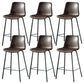 Contemporary Style Low Back Upholstered Bar Stool with Metal Legs Coffee 6 Piece Set Clearhalo 'Bar Furniture' 'Bar Stools' 'bar_stools' 'furn' 'furn_bar_stools' 'Furniture' 'Kitchen & Dining Furniture' 7794793