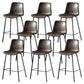 Contemporary Style Low Back Upholstered Bar Stool with Metal Legs Coffee 8 Piece Set Clearhalo 'Bar Furniture' 'Bar Stools' 'bar_stools' 'furn' 'furn_bar_stools' 'Furniture' 'Kitchen & Dining Furniture' 7794796
