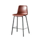 Contemporary Style Low Back Upholstered Bar Stool with Metal Legs Burgundy 1 Piece Clearhalo 'Bar Furniture' 'Bar Stools' 'bar_stools' 'furn' 'furn_bar_stools' 'Furniture' 'Kitchen & Dining Furniture' 7794797