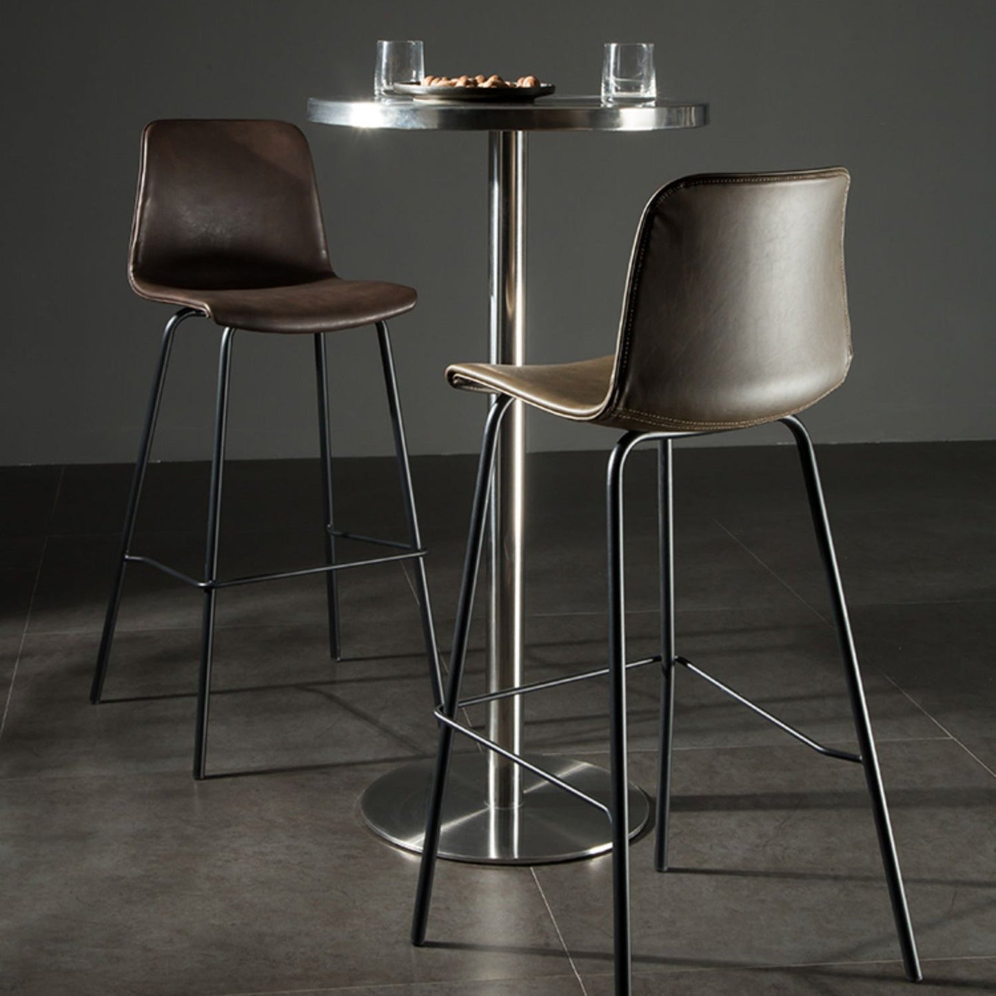 Contemporary Style Low Back Upholstered Bar Stool with Metal Legs Clearhalo 'Bar Furniture' 'Bar Stools' 'bar_stools' 'furn' 'furn_bar_stools' 'Furniture' 'Kitchen & Dining Furniture' 7794803