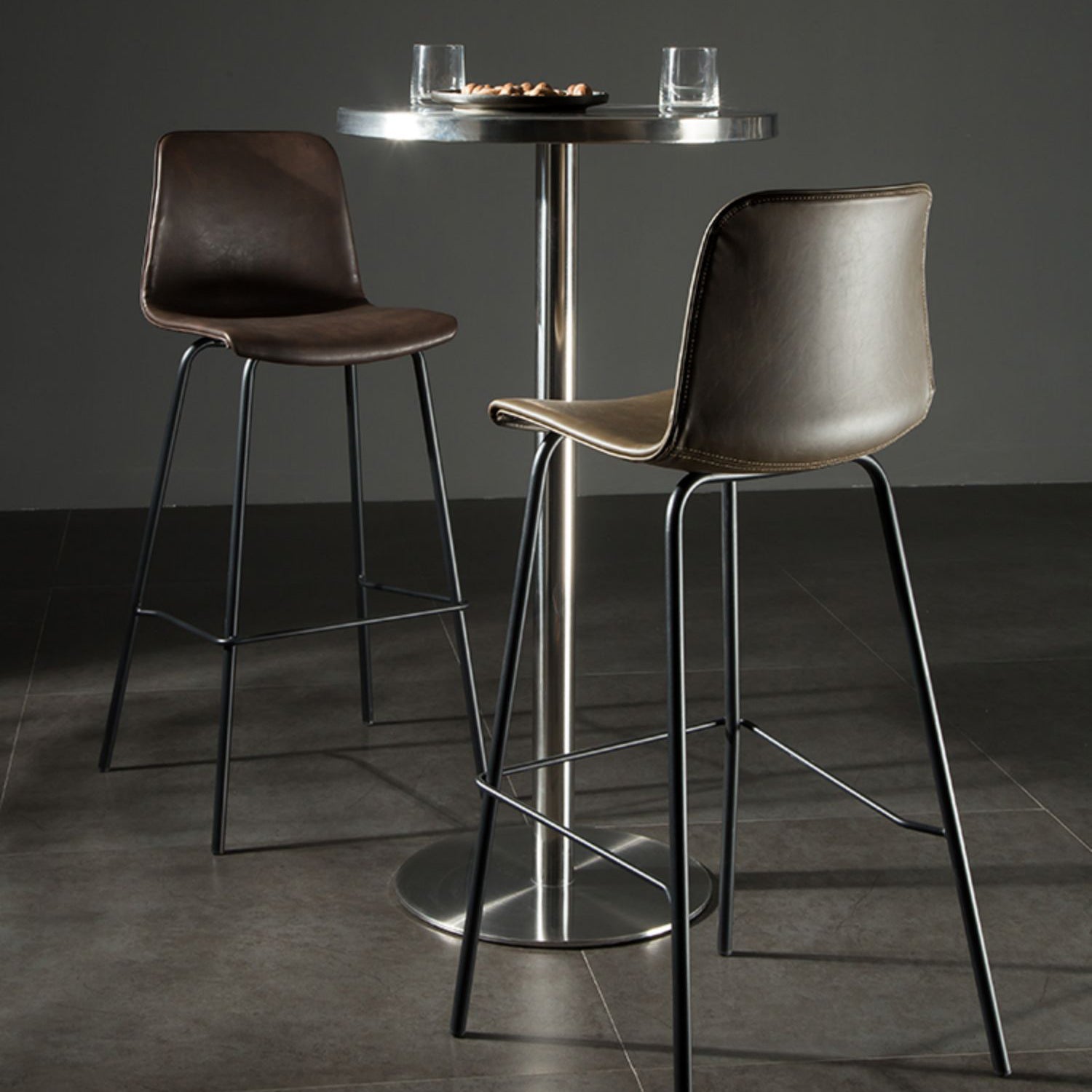 Contemporary Style Low Back Upholstered Bar Stool with Metal Legs Clearhalo 'Bar Furniture' 'Bar Stools' 'bar_stools' 'furn' 'furn_bar_stools' 'Furniture' 'Kitchen & Dining Furniture' 7794803